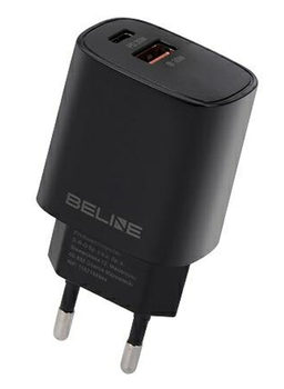 Ładowarka sieciowa Beline 30 W 1 x USB Type-C + 1 x USB PD 3.0 + QC 3.0 Czarna (5905359813422)