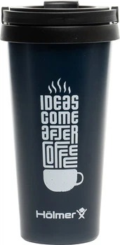 Термокружка Hölmer TC-0500-DB Coffee Time 500 мл Синяя с рисунком (TC-0500-DB Coffee Time)
