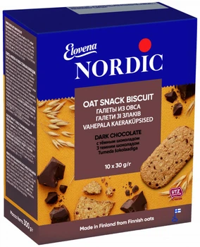 Галеты из овса с черным шоколадом Nordic 300 г (10шт. * 30г)
