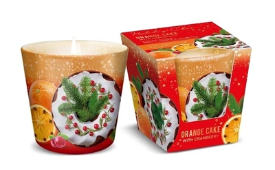 Свічка ароматизована в склі Bartek Candles Святковий пиріг 115г. Апельсин