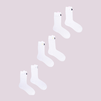 Zestaw podkolanówek dziecięcych YOCLUB 3Pack Girl's Knee-High Socks SKA-0097G-AA0B 23-26 3 pary White (5904921607896)