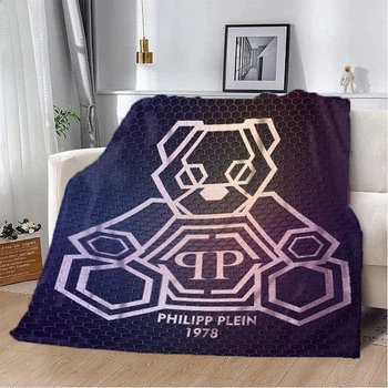 Плед 3D плюшевый полуторный Philipp Plein 135х160 см (FD-10619)