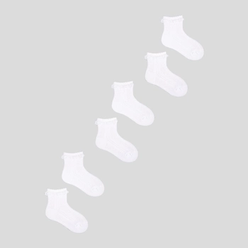 Zestaw skarpetek dla dzieci YOCLUB 3Pack Girl's Socks With Frill SKL-0008G-0100 17-19 3 pary White (5904921620734)