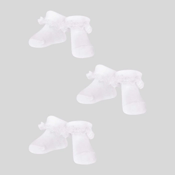 Набір шкарпеток дитячий YOCLUB 3Pack Girl's Ruffle Socks SKA-0119G-010J-002 3-6 3 пари White (5904921627085)