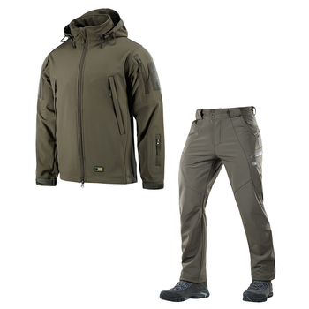 Зимовий тактичний костюм M-Tac куртка + штани Soft Shell Olive L