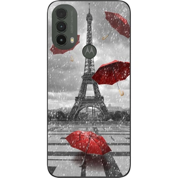 Бампер силиконовый чехол SMTT для Motorola Moto E40 с картинкой Париж