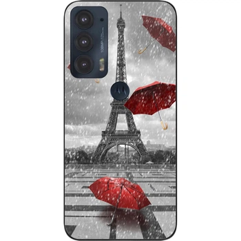 Бампер силиконовый чехол SMTT для Motorola Edge 20 с картинкой Париж