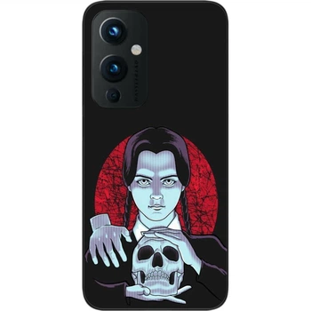 Силиконовый чехол SMTT для OnePlus 9 с картинкой Венсдей с черепом