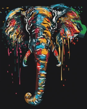 Картина по номерам Слон в красках (BS51377) Brushme 40x50 см