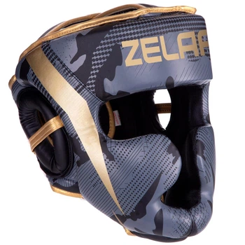 Шлем боксерский с полной защитой Zelart Fight Gear 2529 размер S Grey Camouflage
