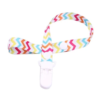 Держатель для пустышки, грызунка, ниблера, погремушки с клипсой, зигзаг Разноцветный