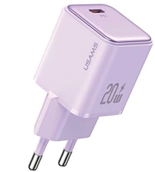 Мережевий зарядний пристрій Usams US-CC183 X-ron USB-C 20W PD 3.0 Fast Charging Purple (6958444904917)