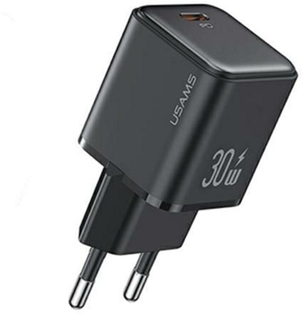 Мережевий зарядний пристрій Usams US-CC186 X-ron USB-C 30W PD 3.0 Fast Charging Black (6958444904924)