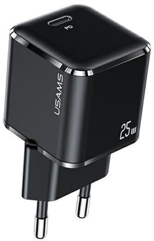 Ładowarka sieciowa US-CC140 T42 Usams USB-C mini 25W Super SI PD3.0 Fast Charging czarna (6958444971285)
