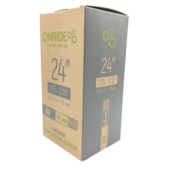 Велосипедная камера Onride 24" x1.75/2.125 AV48 для велосипеда