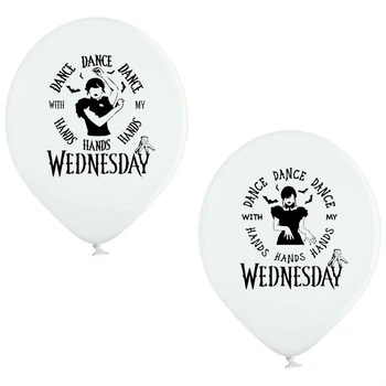 Ассорти шариков Belbal с рисунком Венздей Wednesday dance with my hands черный с белым 8142