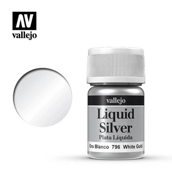Краска металлик спиртовая Белое золото (White Gold) - Liquid Gold 35 мл. Vallejo (70796)