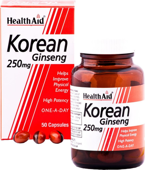 Натуральна харчова добавка Health Aid Ginseng Coreano 250 мг 50 капсул (5019781019007)