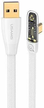 Kabel kątowy Usams Iceflake Series Fast Charging PD USB - USB Type-C 6 A 66 W 1.2 m Biały (6958444902401)