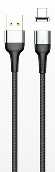 Kabel magnetyczny Usams U28 Fast Charge USB - Lightning 2.4 A 1 m pleciony Szary (6958444965963)