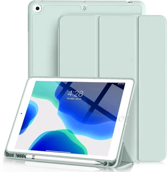 Силиконовый чехол обложка + Pencil Holder BBM1 для iPad 10.2" 2019/2020/2021 Светло-зеленый