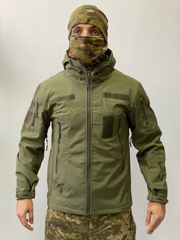 Армійська куртка SoftShell водонепроникна, тепла, колір олива, XL