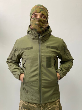 Армійська куртка SoftShell водонепроникна, тепла, колір олива, XL
