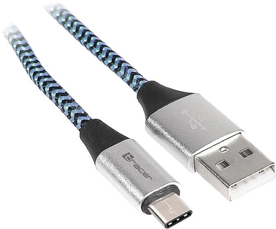 Kabel Tracer USB-A do USB Type-C 1m Czarny/Niebieski (TRAKBK46266)