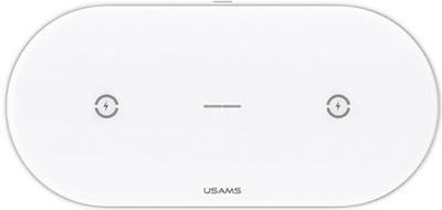 Індукційний зарядний пристрій Usams 10W Dual White (6958444986098)