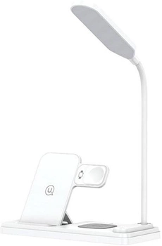 Ładowarka indukcyjna Usams z lampą 4 w 1 15W White (6958444905624)