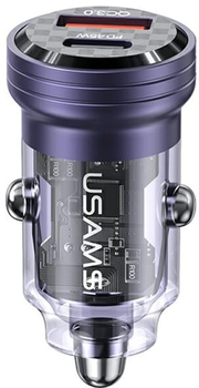 Автомобільний зарядний пристрій Usams C35 45W Fast Charge Purple (6958444904177)