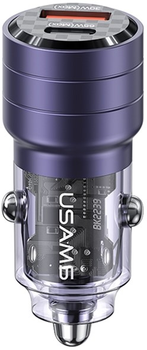 Автомобільний зарядний пристрій Usams C36 95W Fast Charge Purple (6958444904528)