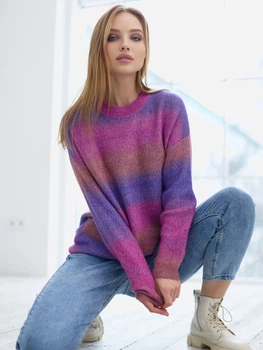Джемпер жіночий светр вільного крою матеріал в’язка оверсайз Seventeen One Size Фіолетовий 6166.5129
