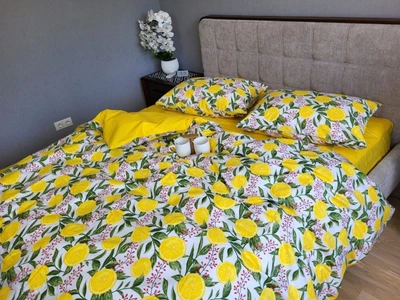 Комплект постільної білизни Комфорт Текстиль Лимони cotton (Двосп. на рез.)