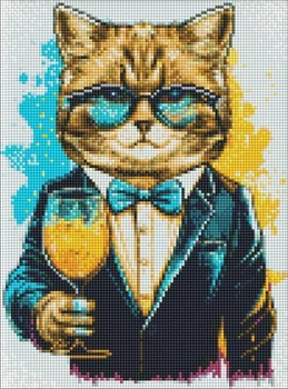 Алмазная мозаика Патриотическая. Мистер Кот, , 30х40см, холст на подрамнике, Идейка (AMO7511-mt)
