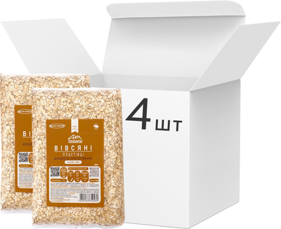 Упаковка овсяных хлопьев Healthy Generation Gluten Free быстрого приготовления 400 г х 4 шт (4820233350460)