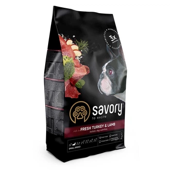 Сухой корм для собак малых пород Savory индейка и ягненок, 3 кг