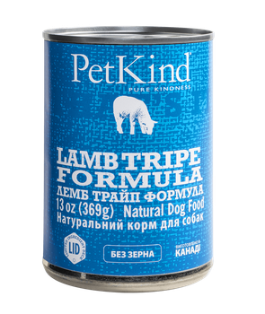 Вологий беззерновий корм PetKind (ПетКайнд) Dog Grain Free Lamb Tripe Formula All Life Stages All Breeds для собак будь-якого віку та всіх порід з м'ясом ягнятини, індички та овечим рубцем 369 г (арт Pk00540)