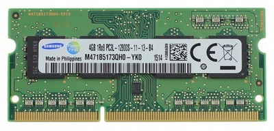Модуль памяти SoDIMM DDR3 4GB PC3L-12800 1600 MHz Samsung (M471B5173QH0-YK0) OEM