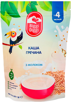 Молочна каша Biggi Diggi гречана для дітей з 4 місяців 200 г (8606019651923)