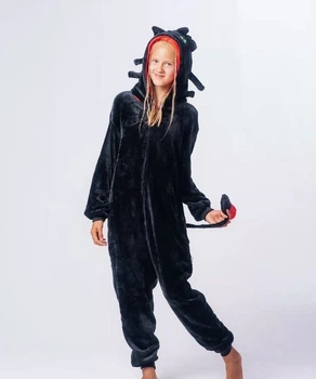 Піжама кігурумі Kigurumi Дракон Беззубик для дівчаток Чорний на зріст 120-130 см (205041)