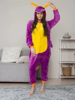 Піжама Кігурумі My Kigu Жіноча Дракон Спайро Фіолетовий Розмір XL 175-185 см (102541)