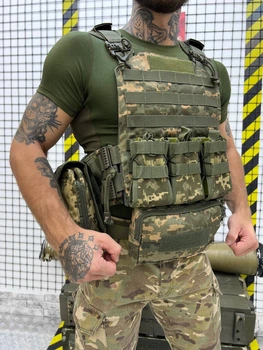 Плитоноска из Cordura с напашником аптечкой и комплектом подсумков Пиксель