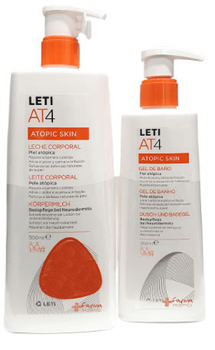 Zestaw do ciała Leti LetiAT4 Mleko Atopic Skin Body Milk 500 ml + Shower & Bath Gel 250 ml (8431166181975)