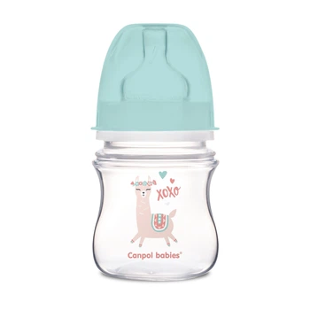 Пляшка з широким отвором антиколікова Easystart Toys 120 мл Canpol Babies Зелена (5901691812956)