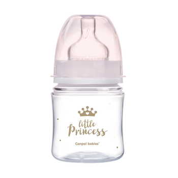 Пляшка антиколікова з широким отвором 120 мл PP Easystart Royal baby Canpol babies Рожева (5901691844407)