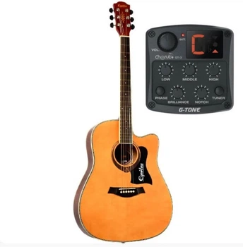 Гитара акустическая Equites EQ903C N 41 +Пьезодатчик Cherub GT-3 Preamp (Натурального цвета)