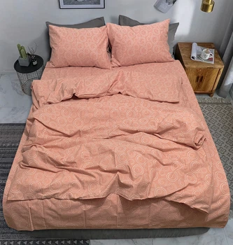 Комплект постельного белья Zastelli евро 200х220 см Bubble Peach Gold USA бязь (2500001000293)