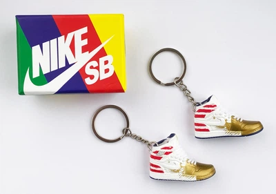 Міні взуття, фінгер шузи, брелок Nike AIR Jordan Stripe Stars Gold 23 з коробкою Color