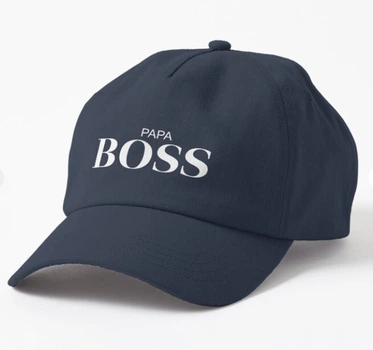 Кепка Унисекс Malfini с принтом Papa boss для папы Темно-синий